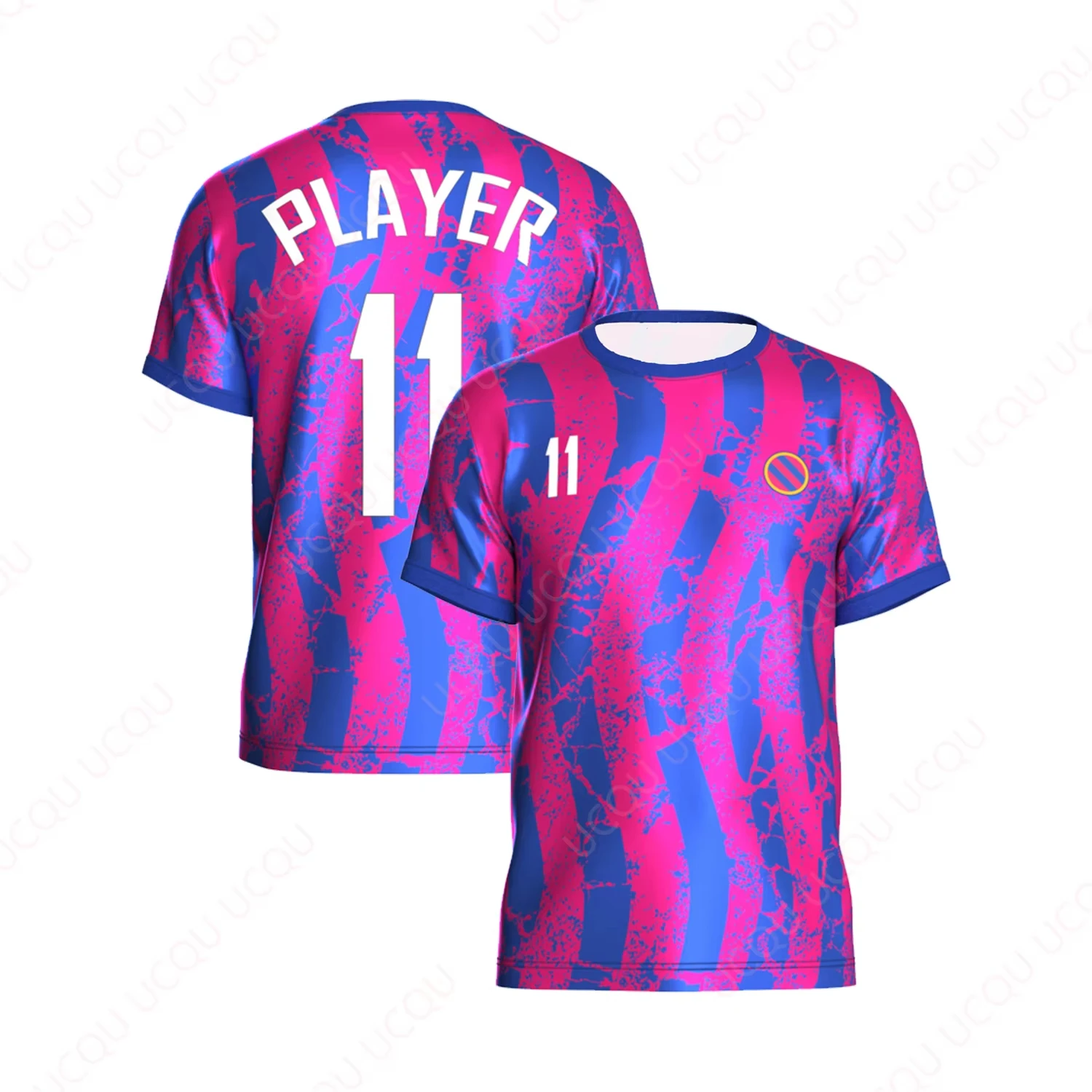

2025 Red and Blue Stripes Player-11 Jersey Outdoor Sweat Absorbent Quick Dry Soccer Jersey Summer Classic Casual Loose T-Shirt