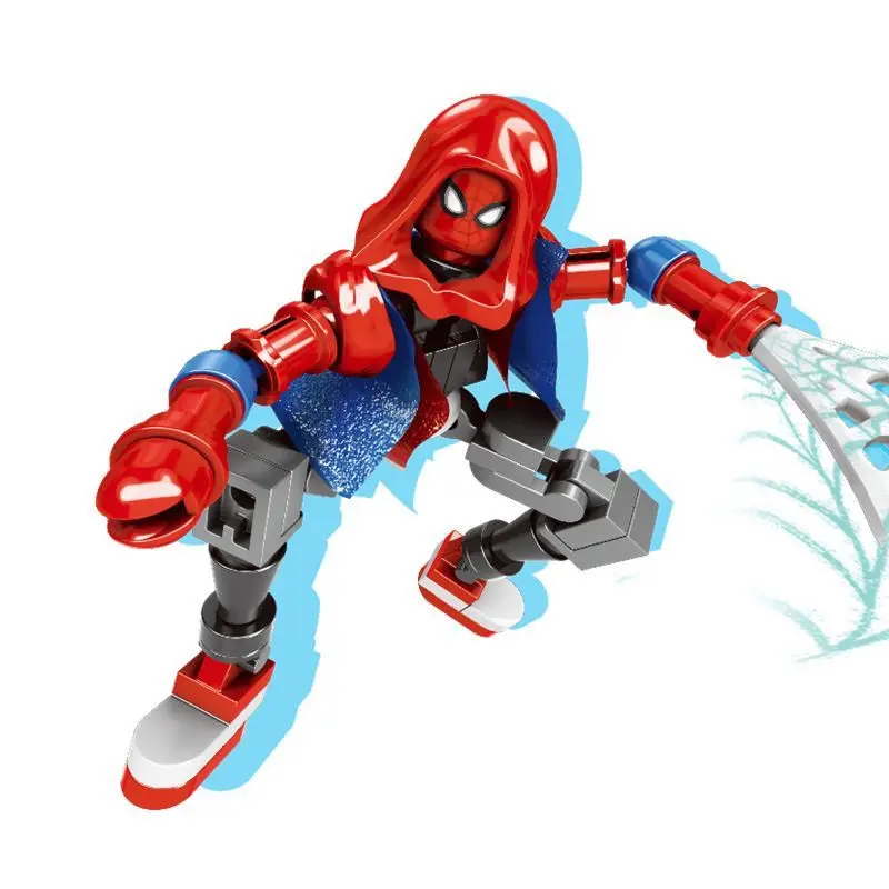 Marvel Iron Man Miles Spider-Man building blocks children's educational assembly toys joints movable figures model ornaments