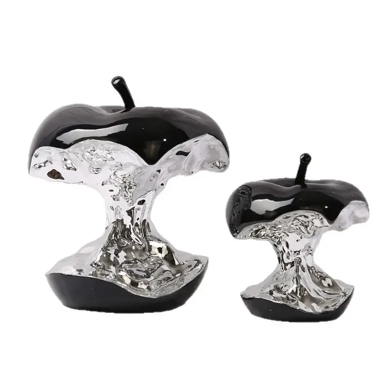 Art electroplating apple resin creative ornaments living room office entrance desktop wine cabinet soft decoration crafts