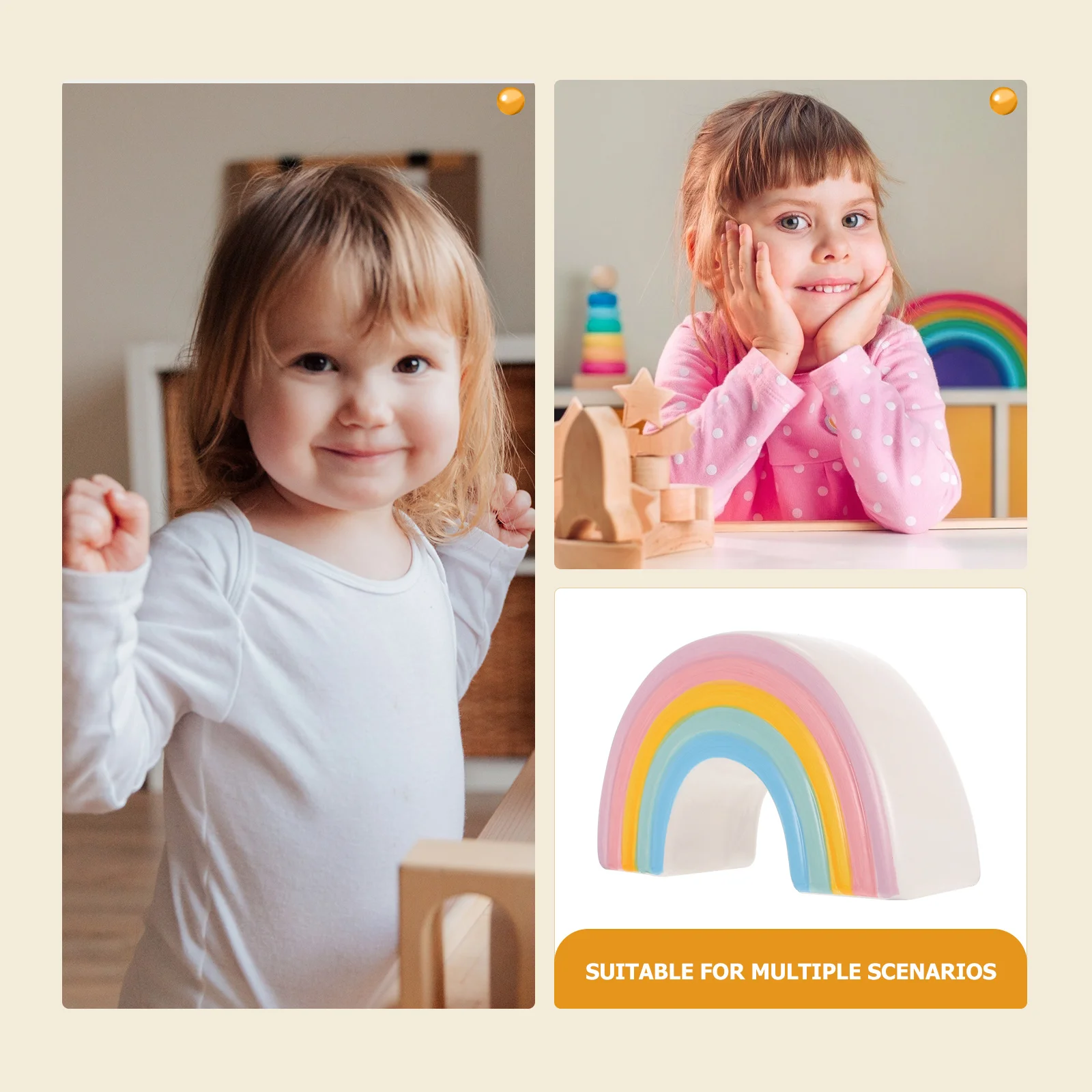 Rainbow Shape Saving Pot Ceramic Coin Bank Adorable Money Box Safe for Kids Exquisite Gift Safe for Kids Ceramic Saving Pot