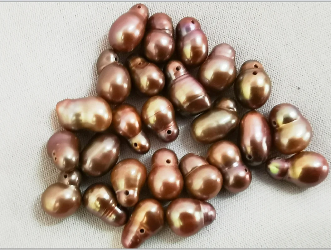 Wholesale 20pcs about 10x6mm Natural  Sea genuine chocolate loose pearl Beads Jewelry  DIY Necklace Bracelet Full Drilled