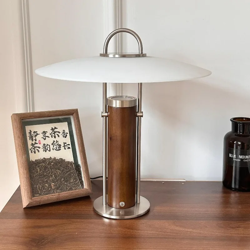 Medieval table lamp retro light luxury designer living room bedroom bedside lamp high-end zen lamp