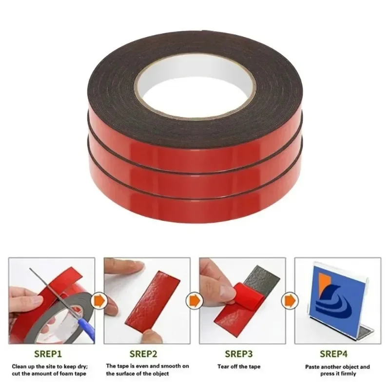 Double Sided Tape Strong Adhesive Green Film Black Foam Tapes for Cell Phone Repair Gasket Screen PCB Dust Proof For Home Office