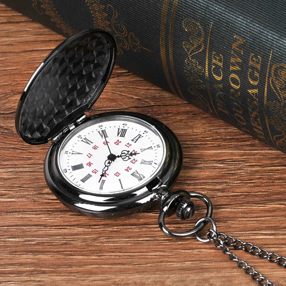 Roman Dial Pocket Watch Vintage Style Pendant Clock Lightweight Portable Time Teller Exquisite Detail Ideal Gift for Family