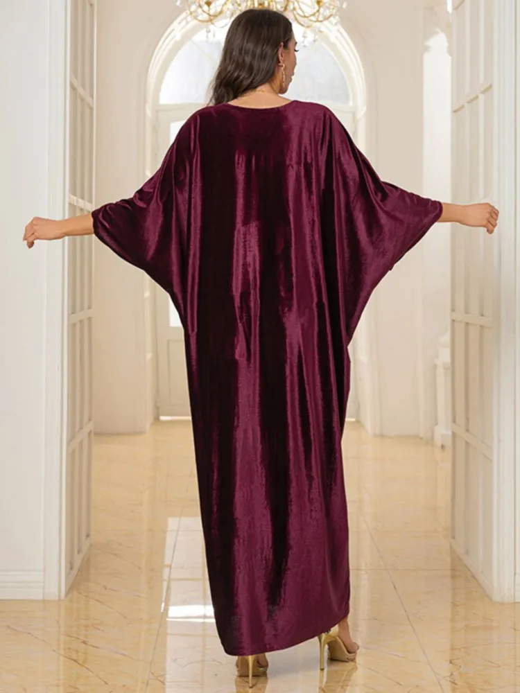 Zomer Cover Ups Vrouwen Badpak 3/4 Mouw Gewaden Badpak Gewaad Jurk 2026 Nieuwe Fluwelen Strand Vakantie Maxi Jurken Cover-Up