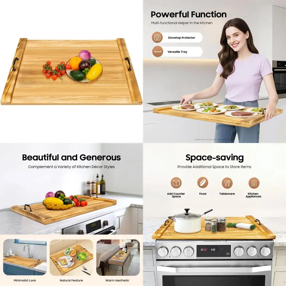 

wooden noodle board with handles, rv sink protector for gas/electric stoves, kitchen counter cover