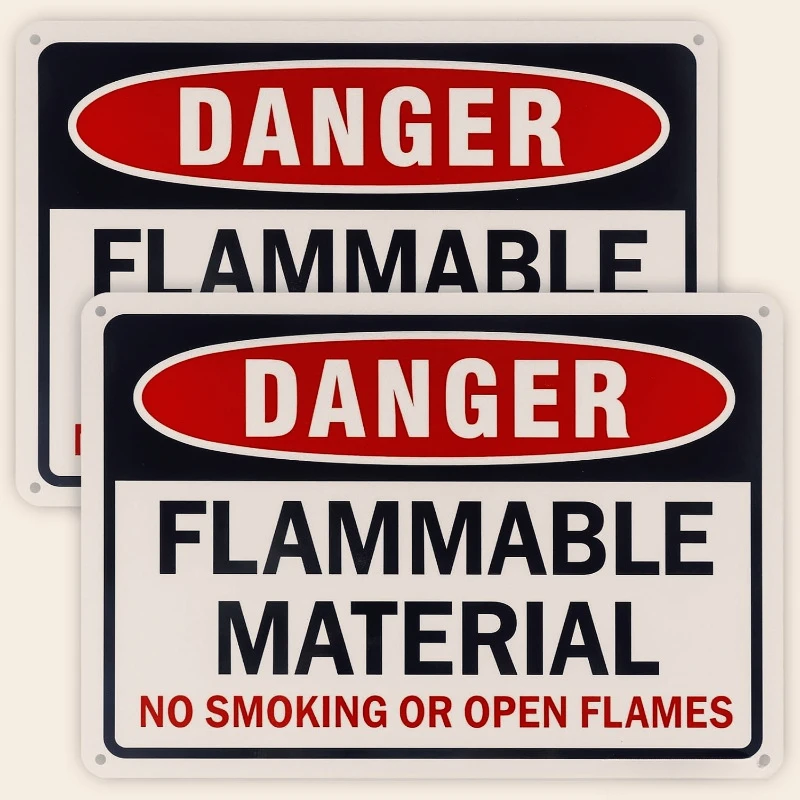 مادة خطر قابلة للاشتعال ممنوع التدخين أو اللهب المفتوحة علامة عاكسة، محمية من الأشعة فوق البنفسجية ومقاومة للعوامل الجوية 15 سم PVC KK #1