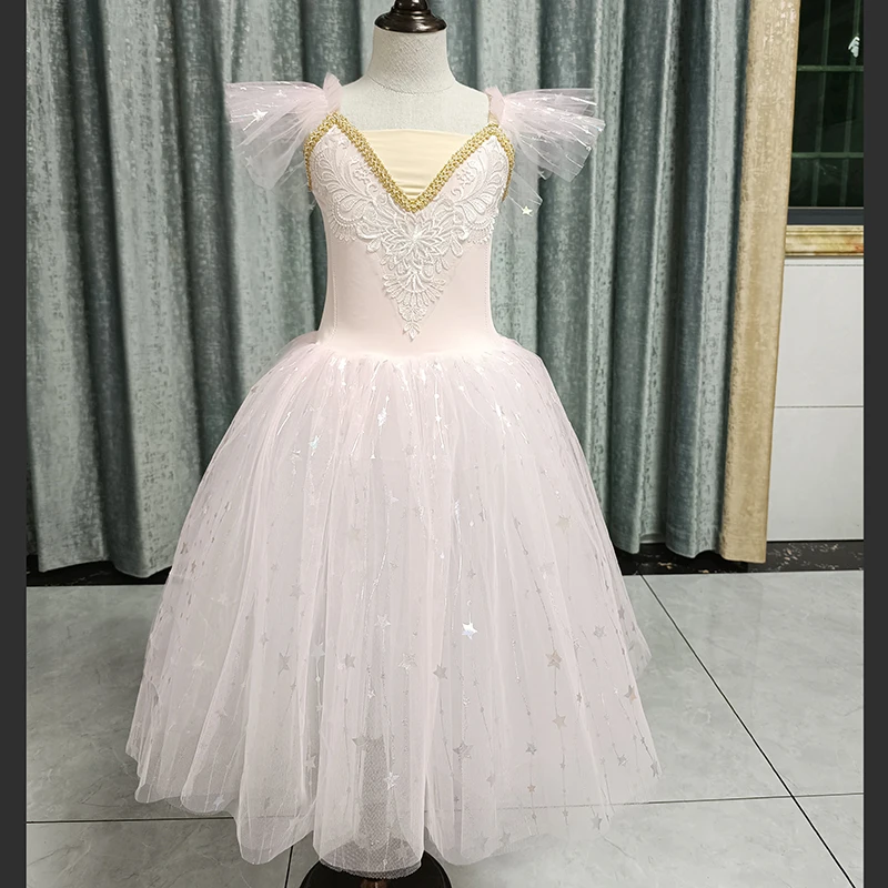 White Pink Long Romantic Ballet Tutu Girl Women Ballet Costume Performance Ballet Dance Dress Girls Tutu Skirts Tulle Dance Wear