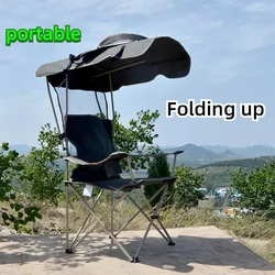 Outdoor Leisure Fishing Folding Chair Camping Summer Beach Nature Sunshade Folding Chair Lightweight Relax Silla Furniture