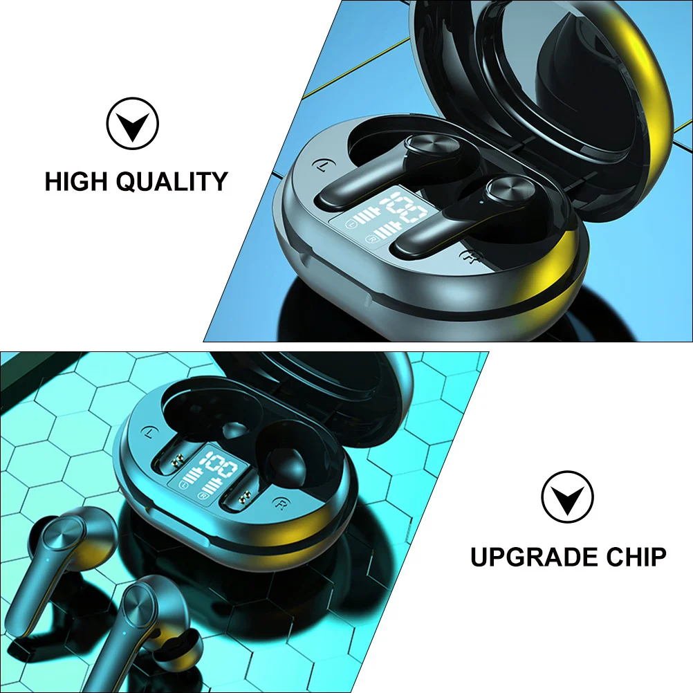 

1 Pair Earphones Wireless Stereo Mini Earbuds Lightweight For Sports Outdoor Charging Case Noise Reduction Low Delay