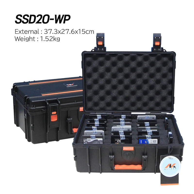 ALIKAN SSD20-WP 37.3x27.6x15cm SSD solid state drive Alikan Waterproof Hard Case ABS material Waterproof Hard Case