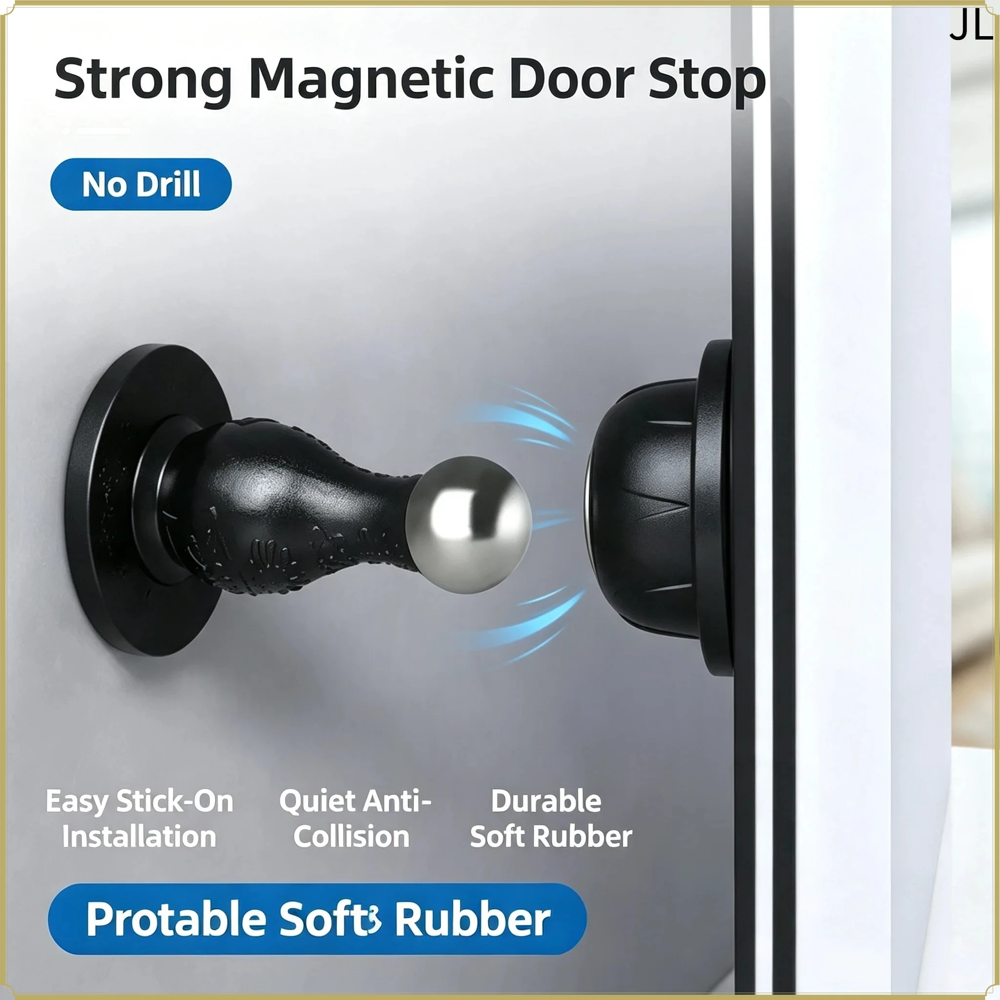 New Punch-Free Door Stopper, Silicone Anti-Collision Door Holder, Floor Mount Door Stop, Short Wall Mount Door Catch for Bathroo