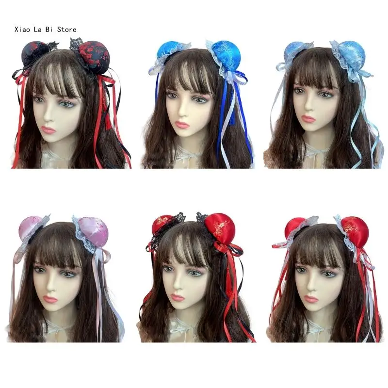 

Hair Bun Cover Chinese Bowknot Hair Clip Cosplay Barrettes Party Headpieces Masquerades Girl Animes Hair Ornaments