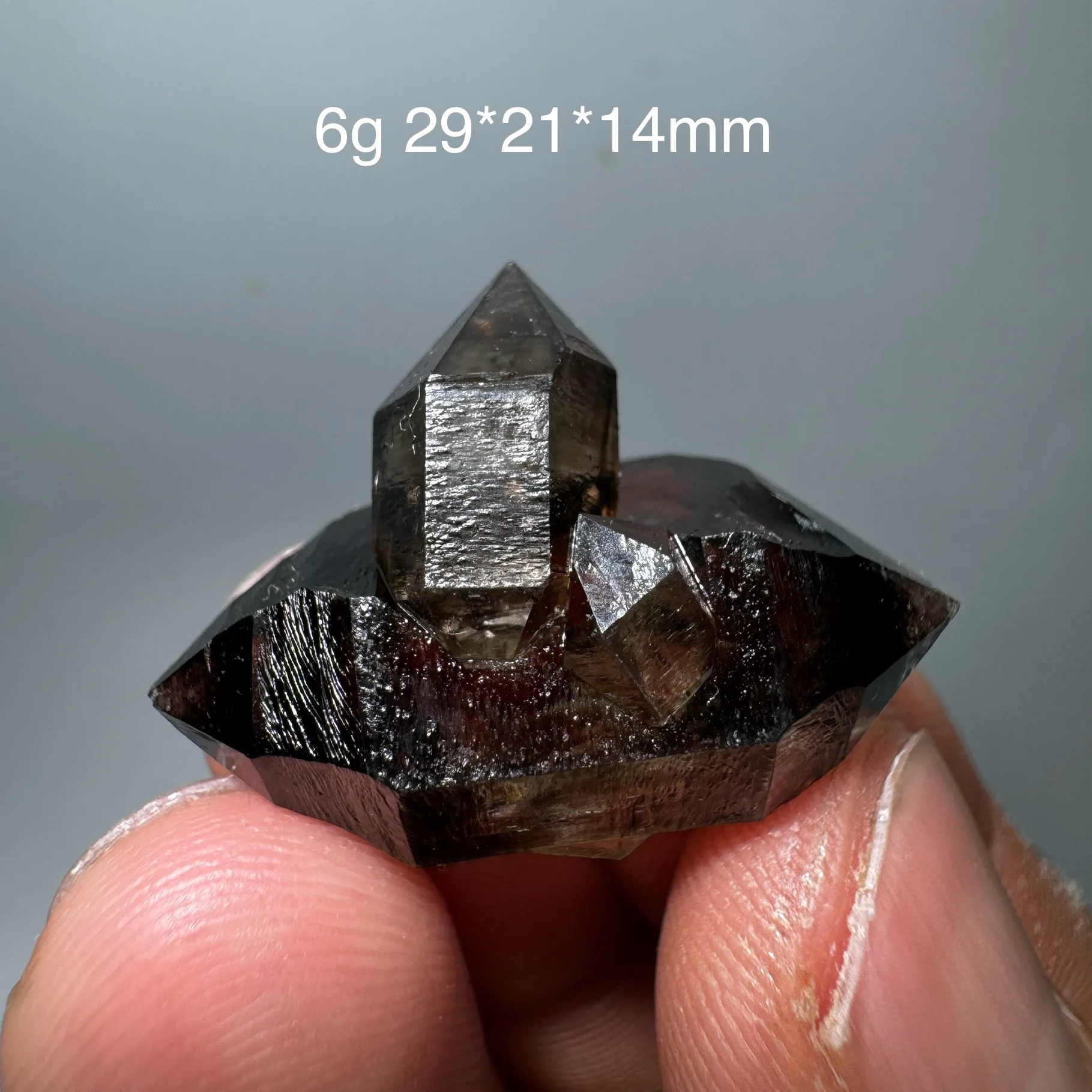 Natural High Quality Double Pointed Herkimer Diamond Smoky Quartz Black Crystal Cluster Mineral Specimen video for details