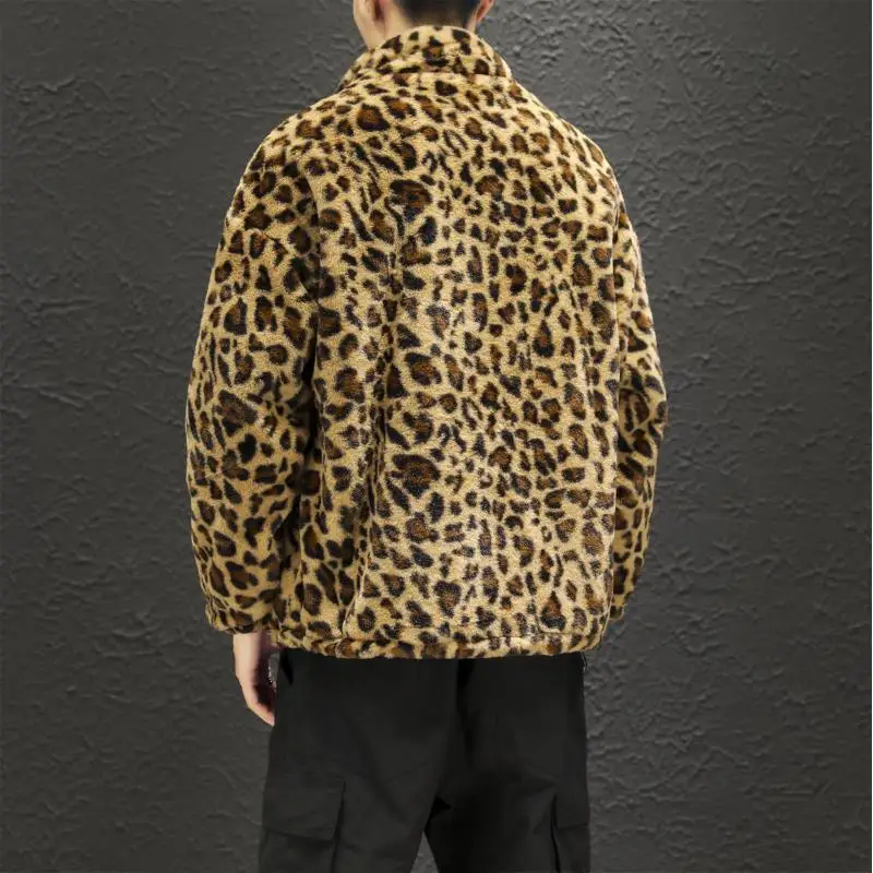 Leopardo inverno jaquetas masculinas 2024 casaco de inverno masculino blusão parka jaquetas para homens inverno japonês retro roupas tamanho grande 5xl