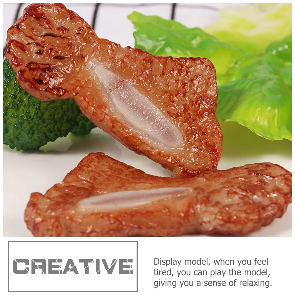 

2Pcs Simulation Ribs Prop Soft Material Funny Decor Relax Bed Display PVC Ribs Shape Home Gift Bed Plaything Model