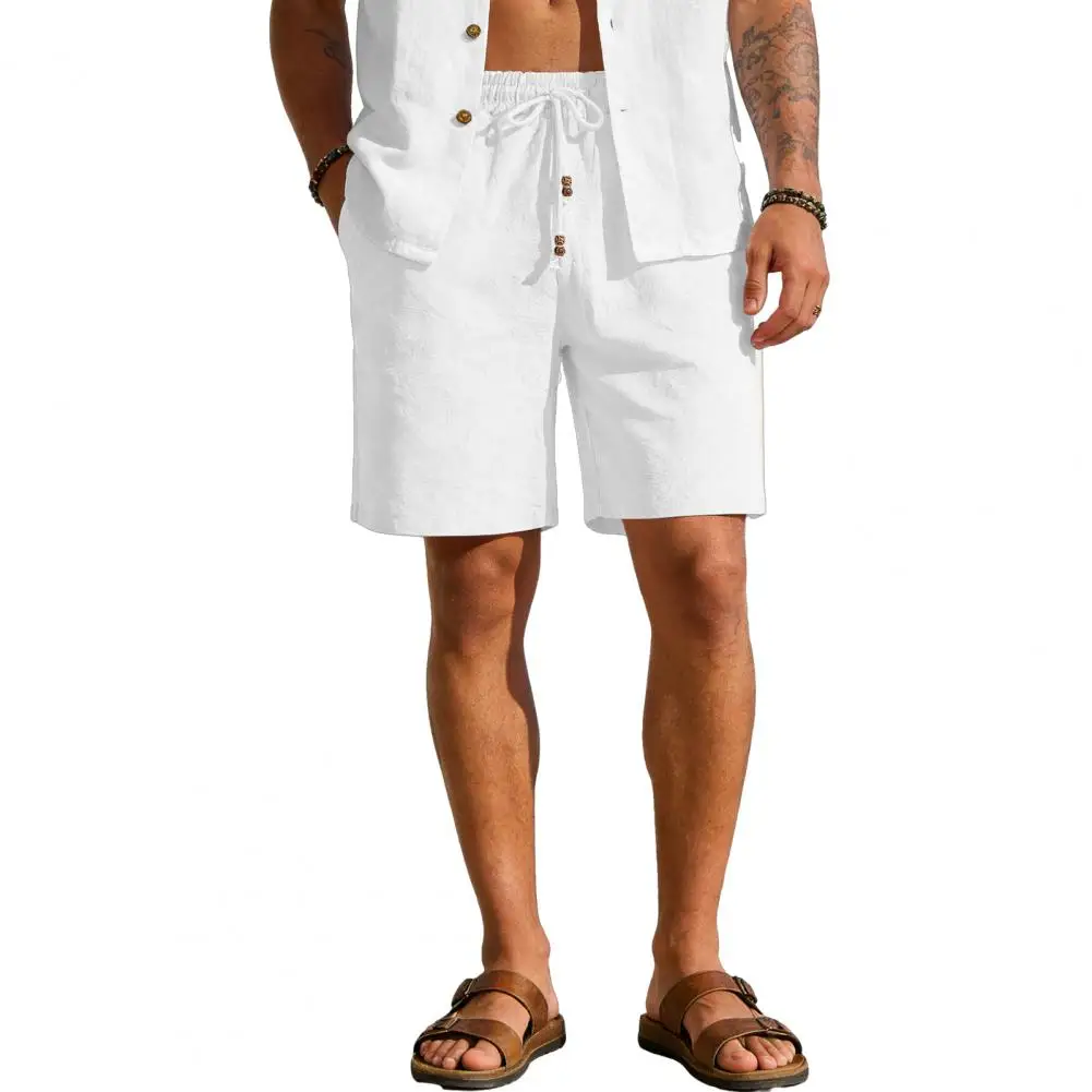 

Мужские повседневные шорты на лето 2026: дышащие, комфортные, прямого кроя, для пляжа и отпуска, однотонные, в гавайском стиле