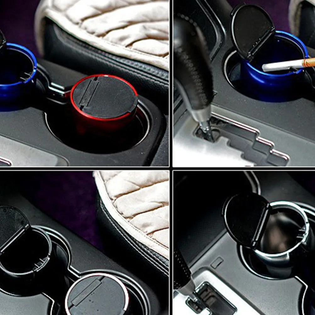 

1pc Car Creative Multifunctional Ashtray Lid Cigarette Ash Storage Container Durable Removable Bottom Blue Suitable Home Use Car