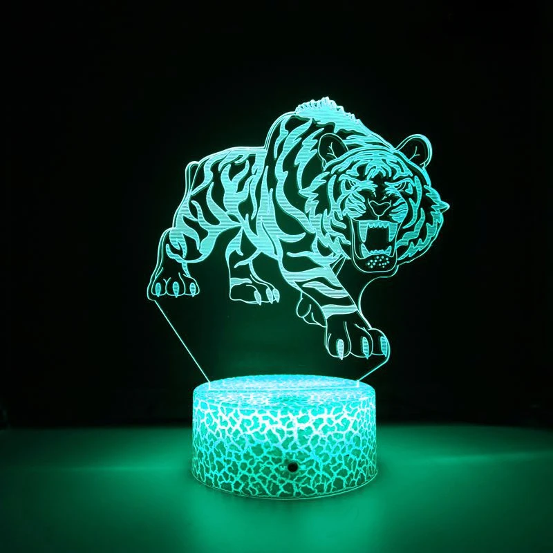 Nighdn Tiger 3d Illusion Lampe Nachtlicht 7 Farbwechsel Tisch Schreibtisch Dekoration Lampen Geburtstag Weihnachts geschenk für Kinder