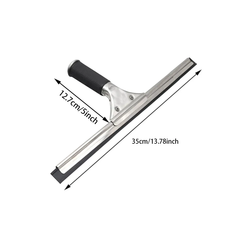 Home 25cm 35cm Stainless Steel Non Slip Window Squeegee Wet Room Glass Wiper With Blade Household Cleaning Accessories