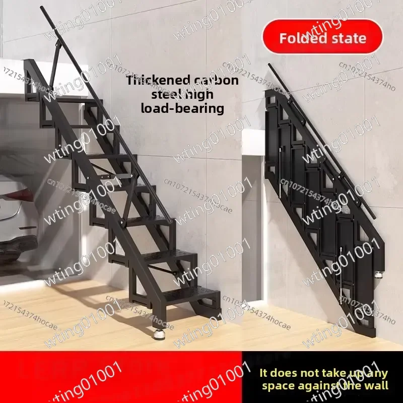 for Folding Wall Ladder Heavy Duty Carbon Steel Welded Frame with Expansion Screws Secure Fixed Storage 20cm Wide Steps for