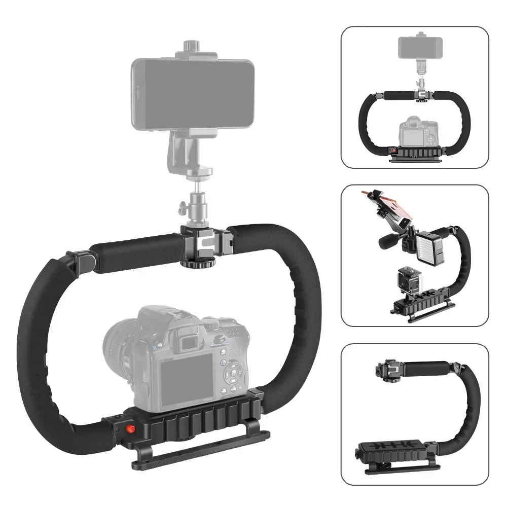 Action Stabilizer Grip Flash Bracket Holder Handle Professional Video Accessories for DSLR DV Camera Camcorder Smartphones