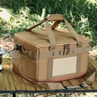 30L/45L Large Camping Storage Bag, Collapsible Cooking Trunk Organizer, Waterproof Bottom 3 Adjustable Dividers