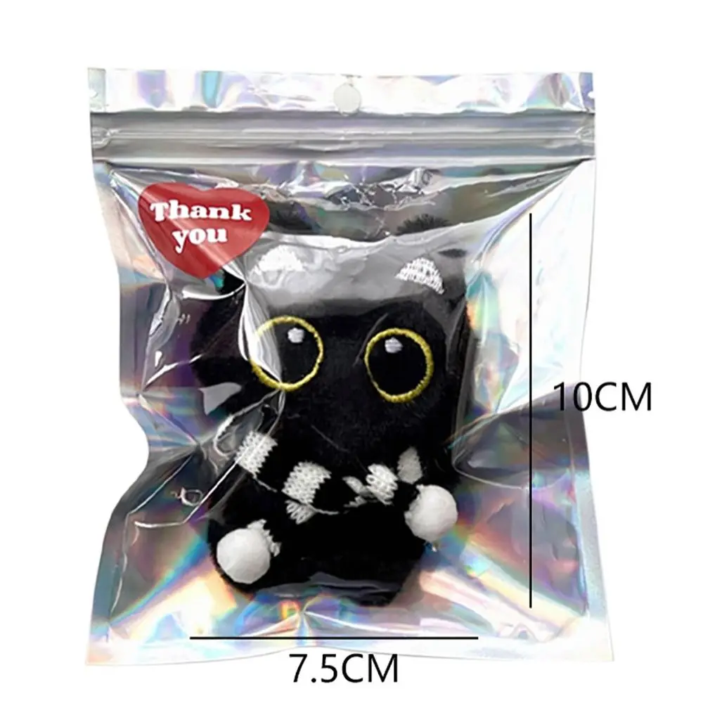 Nuevo colgante de muñeco de gato de peluche, llavero de juguete negro de dibujos animados, mochila, bolso, decoración, regalo para niños