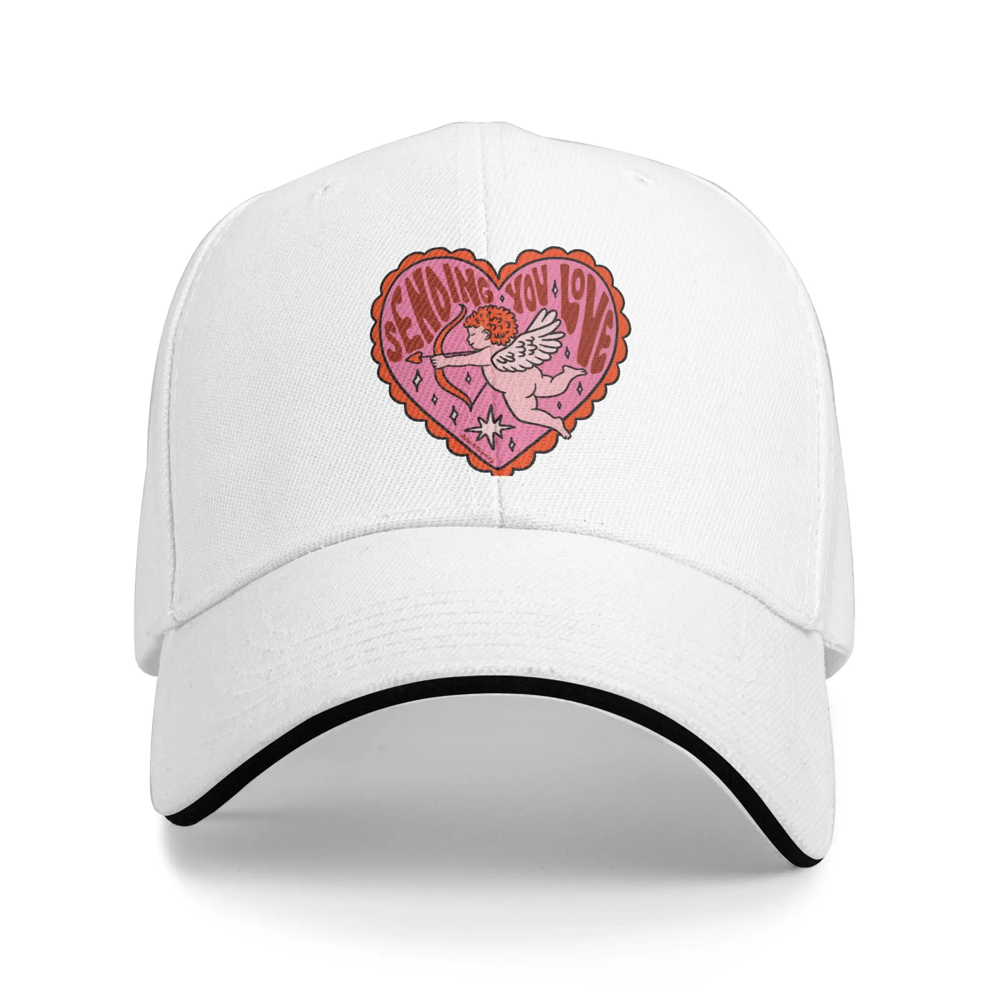 Sending You Love Cupid  Baseball Caps Casual  Sandwich Cap Unisex Breathable Sun Hat Sport