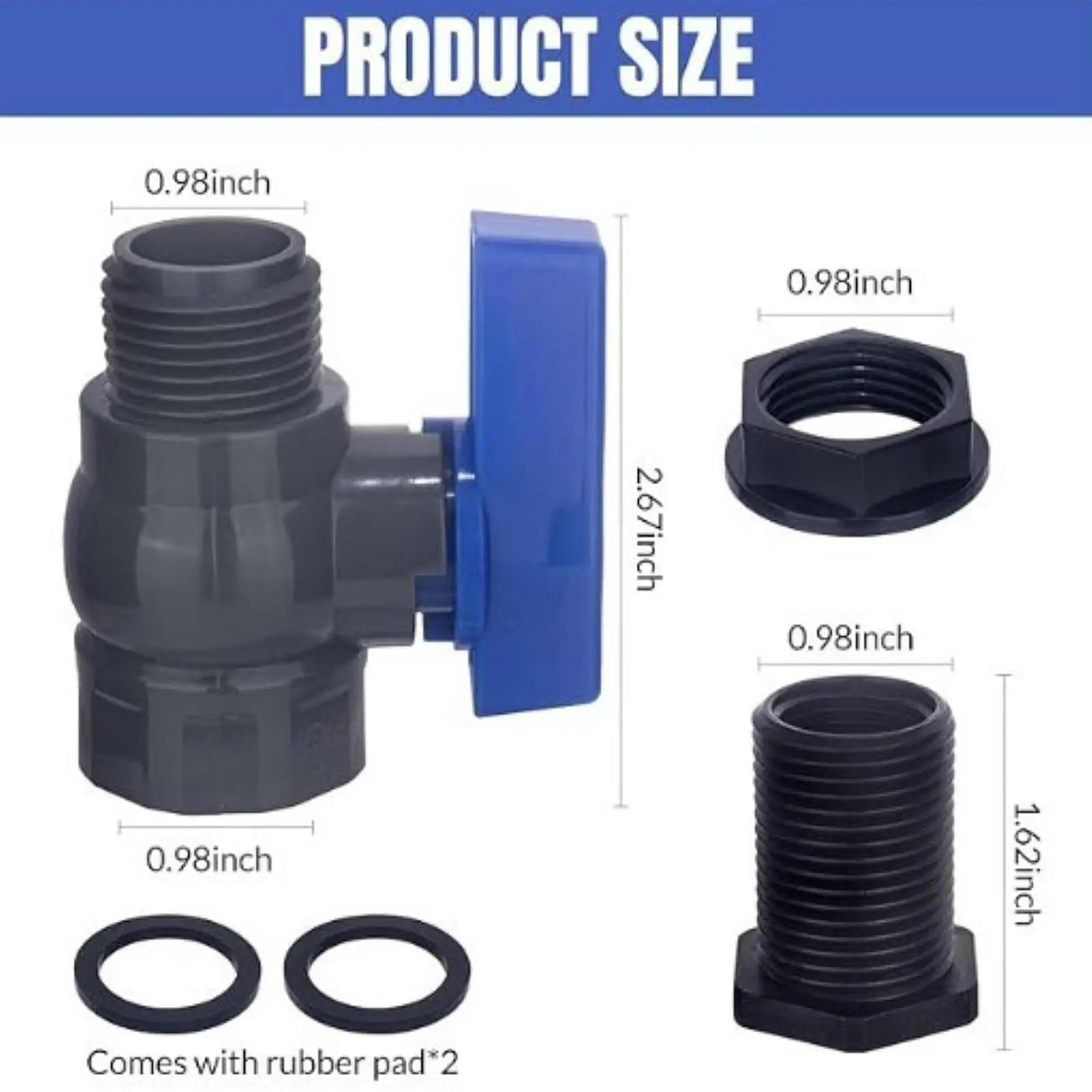Rainwater Collection Barrel Spigot Kit 3 4 Inch Tap Valve Accessories for Home Garden Water Storage