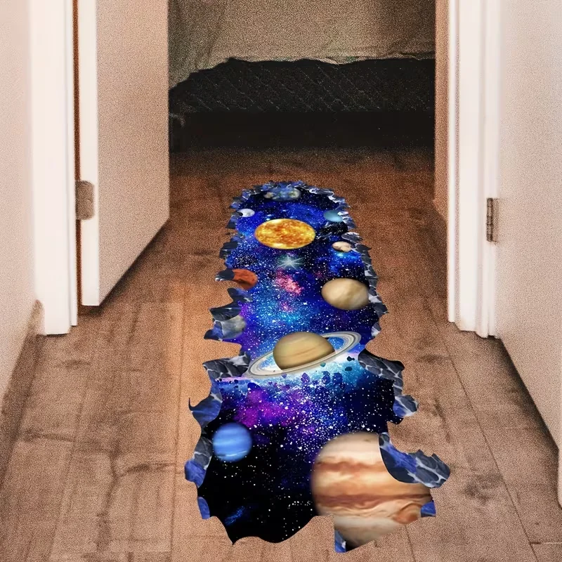 3D Space Astronaut Earth Stickers - Galaxy Planet Mural Space Theme Room Decoration