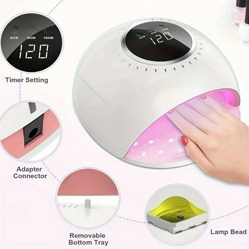 

Professional Salon Quality Quick Dry Joytii 82W LED/UV Nail Lamp - Portable High-Powered UV Lamp for Fast and Flawless Gel Nails