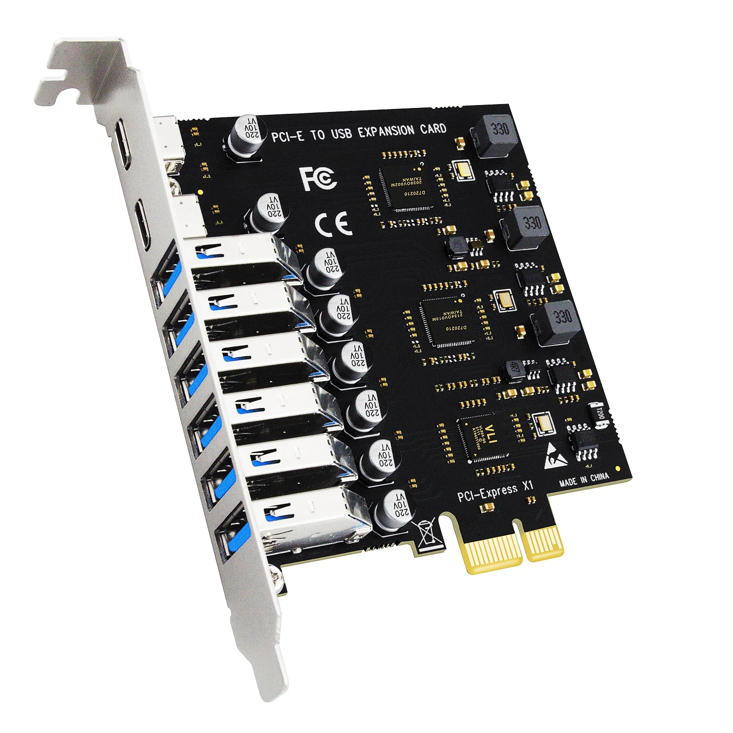 

USB PCI-Express Adapter Card, 6 Port USB 3.0 A + 2 Port USB 3.0 C, Compatible with Windows and Linux (Not support Mac OS)