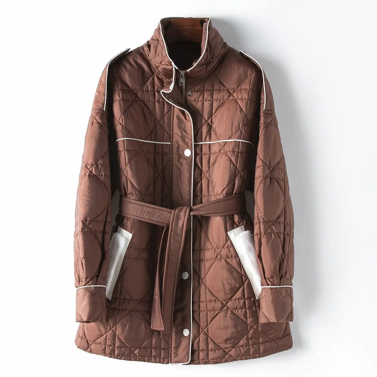 

Осенне-зимний новый женский пуховик, ветрозащитная куртка с ремешком для пригородных поездок