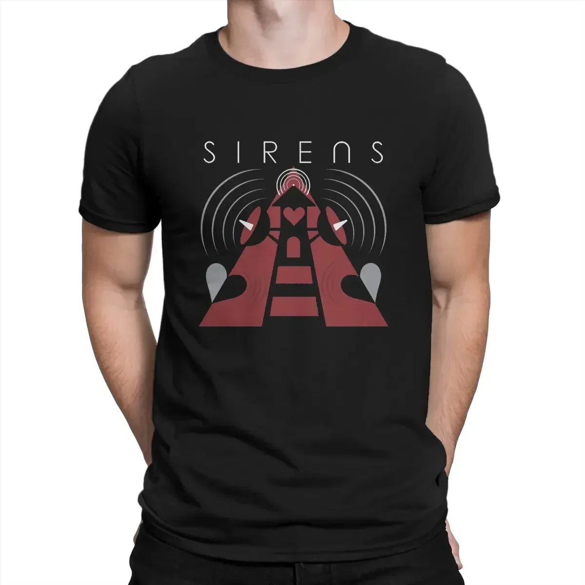 Camisetas de algodón informales de Sirens Rock para hombres, camiseta de banda de manga corta, ropa de cuello redondo, 4XL, 5XL, harajuku