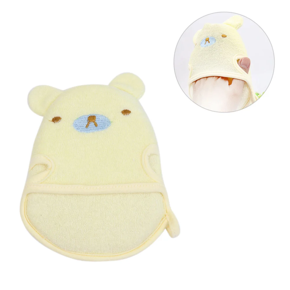 Cartoon Bathing Sponge Bath Scrubber Shower Towel for Kids Babies Infants (Yellow) Infant Bath Towel Infant Shower Towel