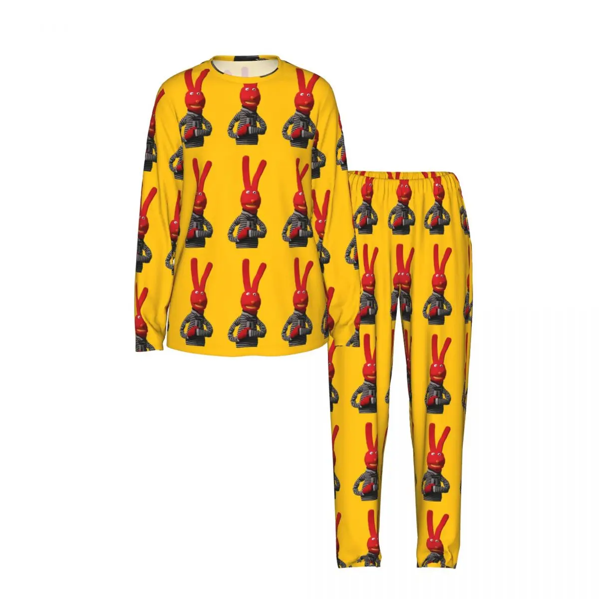 31 Minutos Juan Carlos Bodoque Animation Round Neck Long Sleeves Nightdress for Sleepshirts Women Loose Pajama Set Long Pants