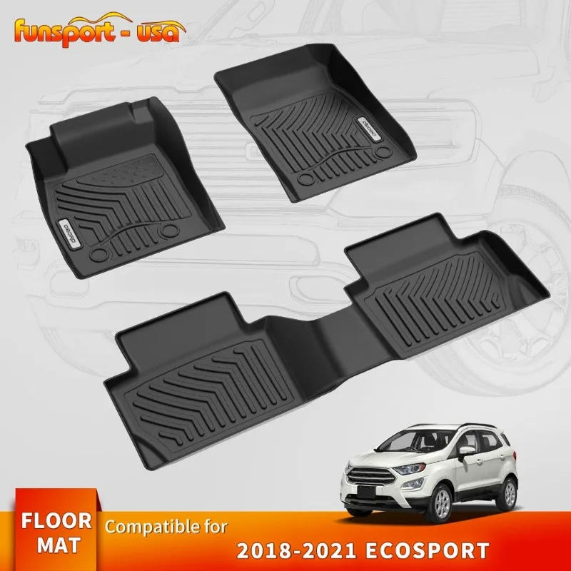 

3D Molded Floor Mat Liners for 2018 2019 2020 2021 Ford EcoSport TPE Rubber All Weather United States