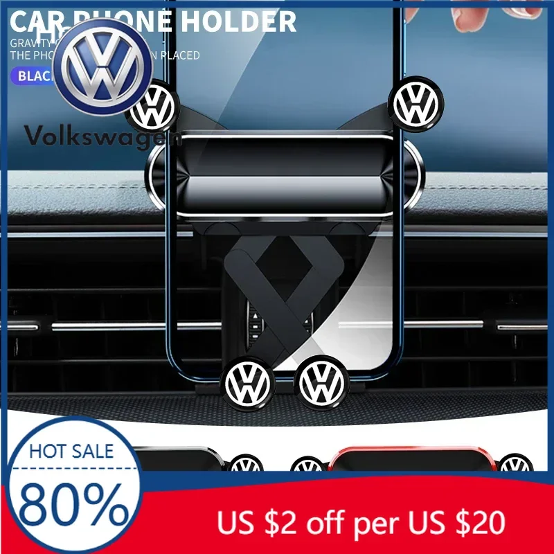 

Держатель для телефона в автомобиль, крепление на воздуховод, гравитационный кронштейн для GPS-навигации, подставка для Volkswagen Golf, Polo, Passat, Tiguan R-Line