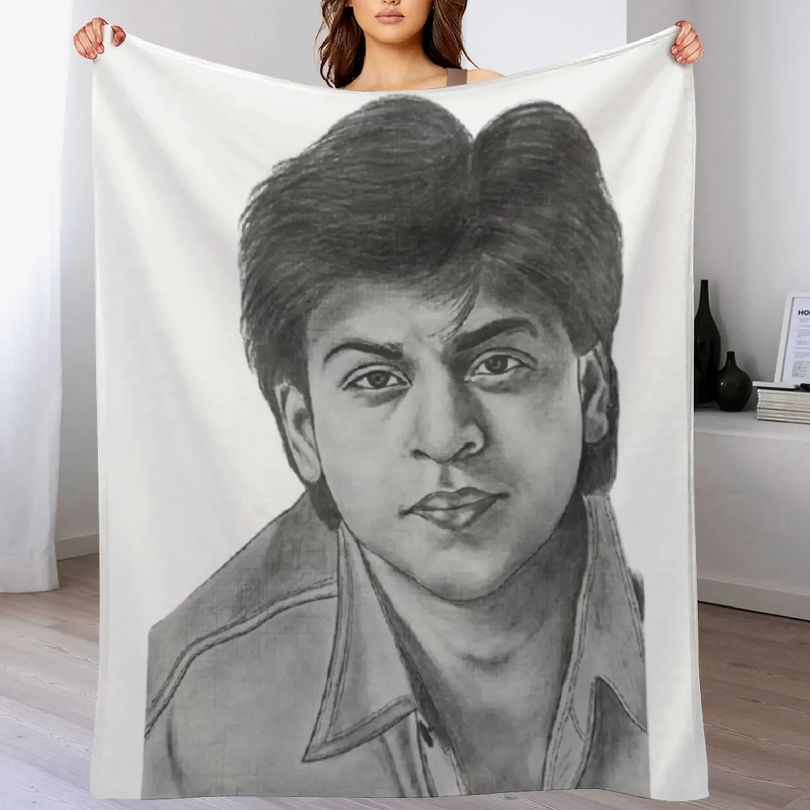 

Shahrukh khan Sketch Throw Blanket Kid'S Plush Cute Picnic Blankets