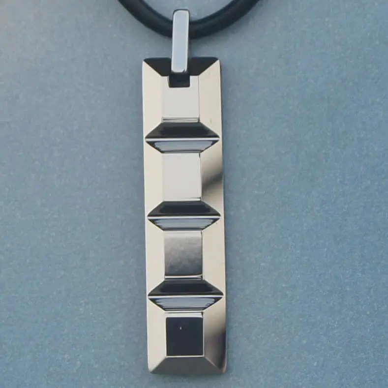 men jewelry sporty chocolate bar groove hi-tech scratch proof tungsten  necklace & pendant