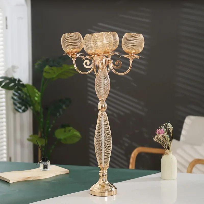 Candlestick, European romantic home tabletop ornament, iron candlestick