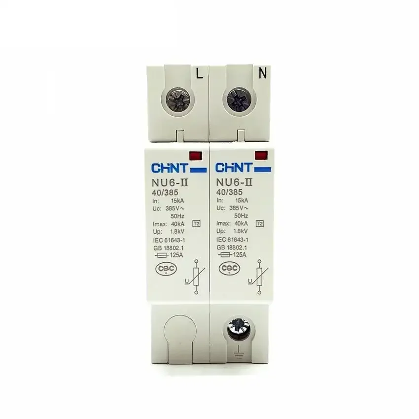 CHINT NU6-II 2P 15-40KA 275V Low-voltage Surge Arrestor NU6-II 2P 15-40KA 385V Surge Protector