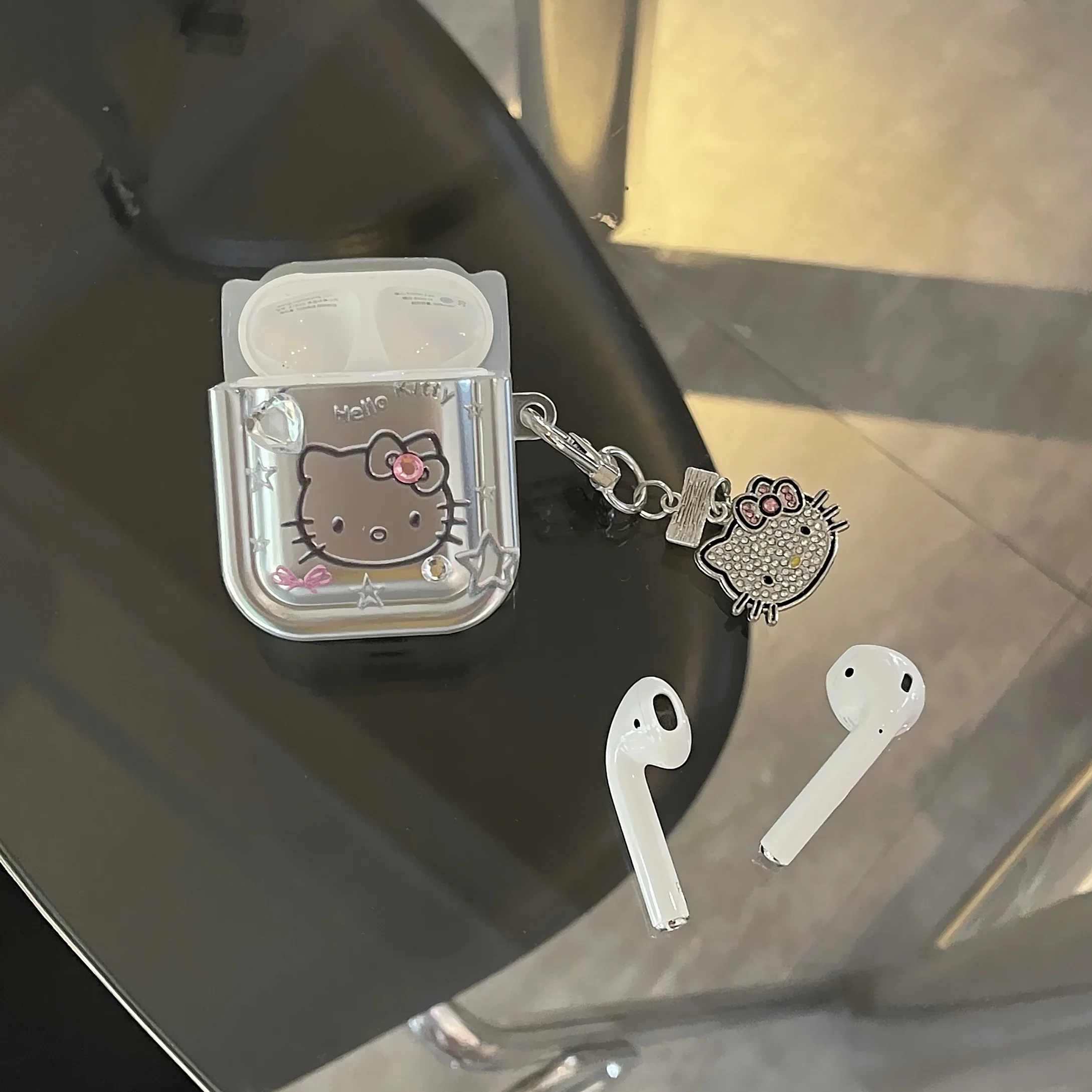 Cute Hellos Kitties with Lanyard for AirPods1 2 3 Case AirPods Pro 2 Case IPhone Earphone Accessories Air Pod Luxury Metal Cover