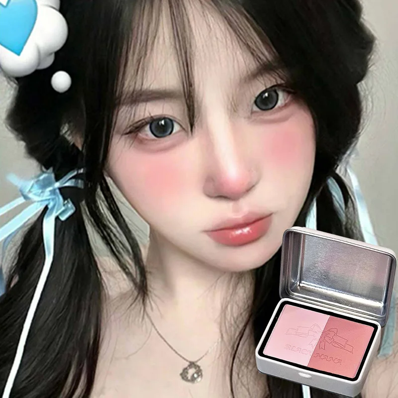 2 In 1 Matte Blush For Lip, Cheek Korean Rouge French Sweetheart Monochromatic Soft Fog Powder Blusher For Women Cosmetics