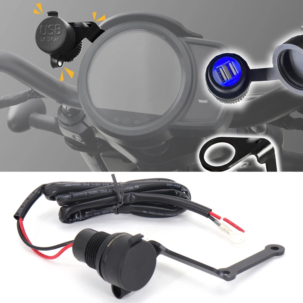 For Honda REBEL CM1100 CM 1100 2021 Waterproof Dual USB Quick  Supply Adapter Universal Charge For Phone Motorcycle USB Charger