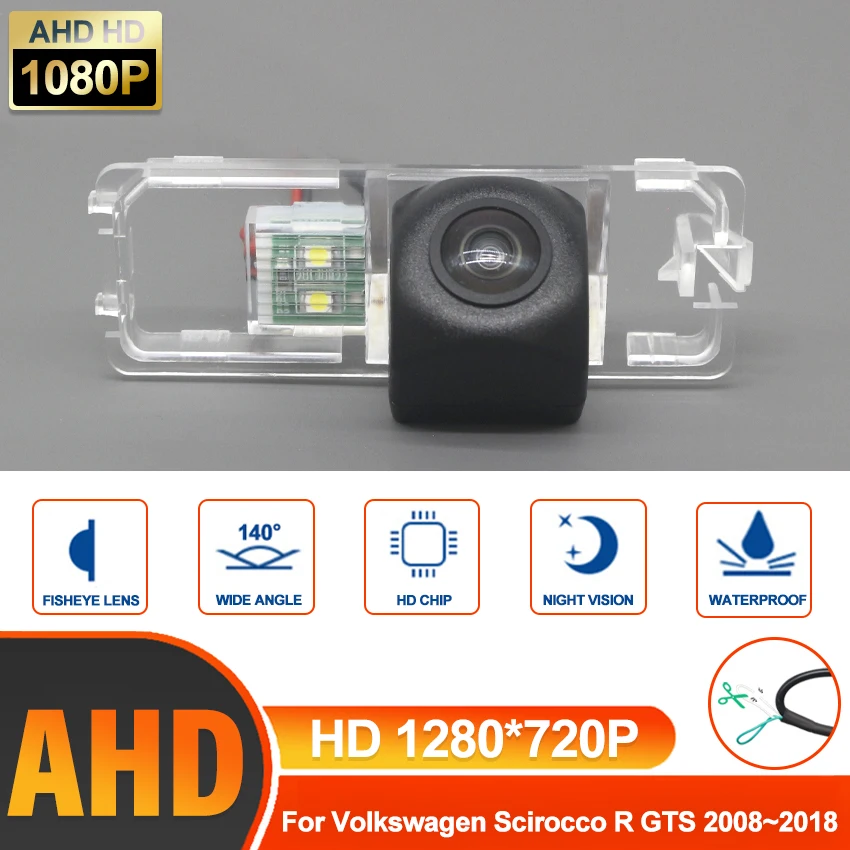 

Камера заднего вида CCD HD AHD «рыбий глаз» для Volkswagen Scirocco R GTS 2008 2009 2010 2011 2012 2013 2014 2015 2016 2017 2018 автомобиля