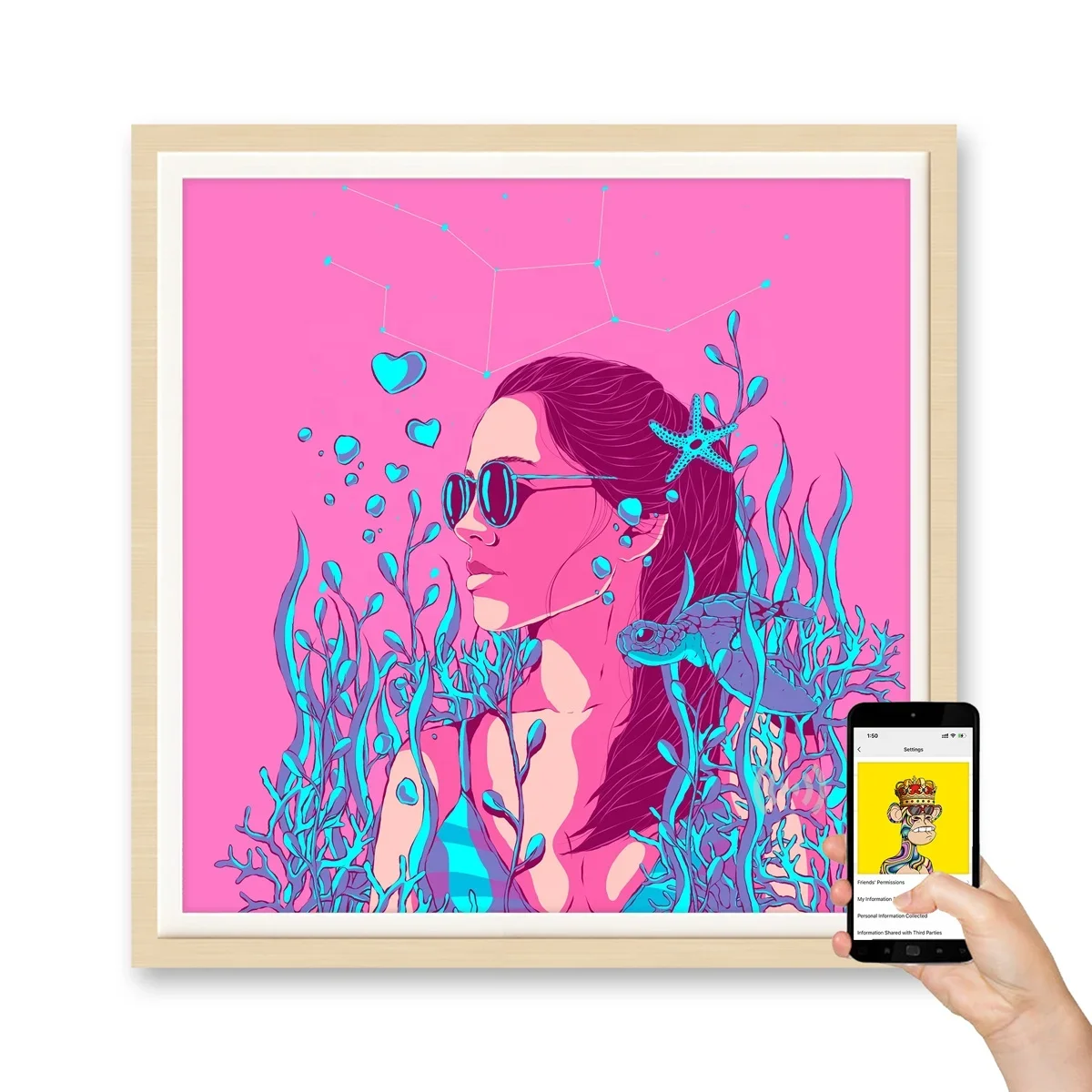 

Wall Mount NTF Digital Frame Wifi Art 2K 4K Video LCD Screen Wireless NFT Picture Frame Porta Retrato Digital