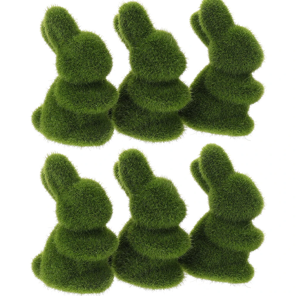

6 Pcs Funny Ornament Easter Decor Imitated Rabbit Crafts Adorable Easter Rabbit Adornment Bunny Living Table Top