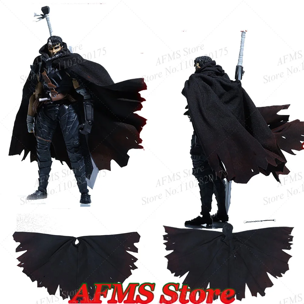 SHF 1/12 Scale Collectible Figure Black Swordsman Cloak Imprint Warrior Dolls Cape Combat Clothes Fit 6